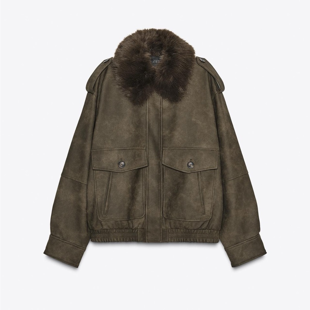 Zara women’s brown faux suede jacket size small - Picture 6 of 9